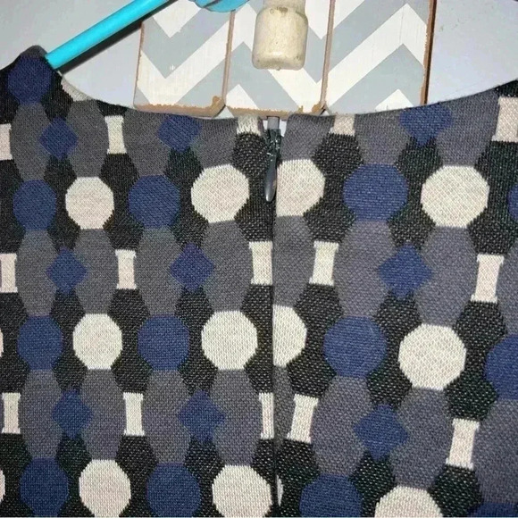 Boden Priscilla Jacquard Dress US 6 Geometric Gray Navy Taupe Black - Picture 5 of 9
